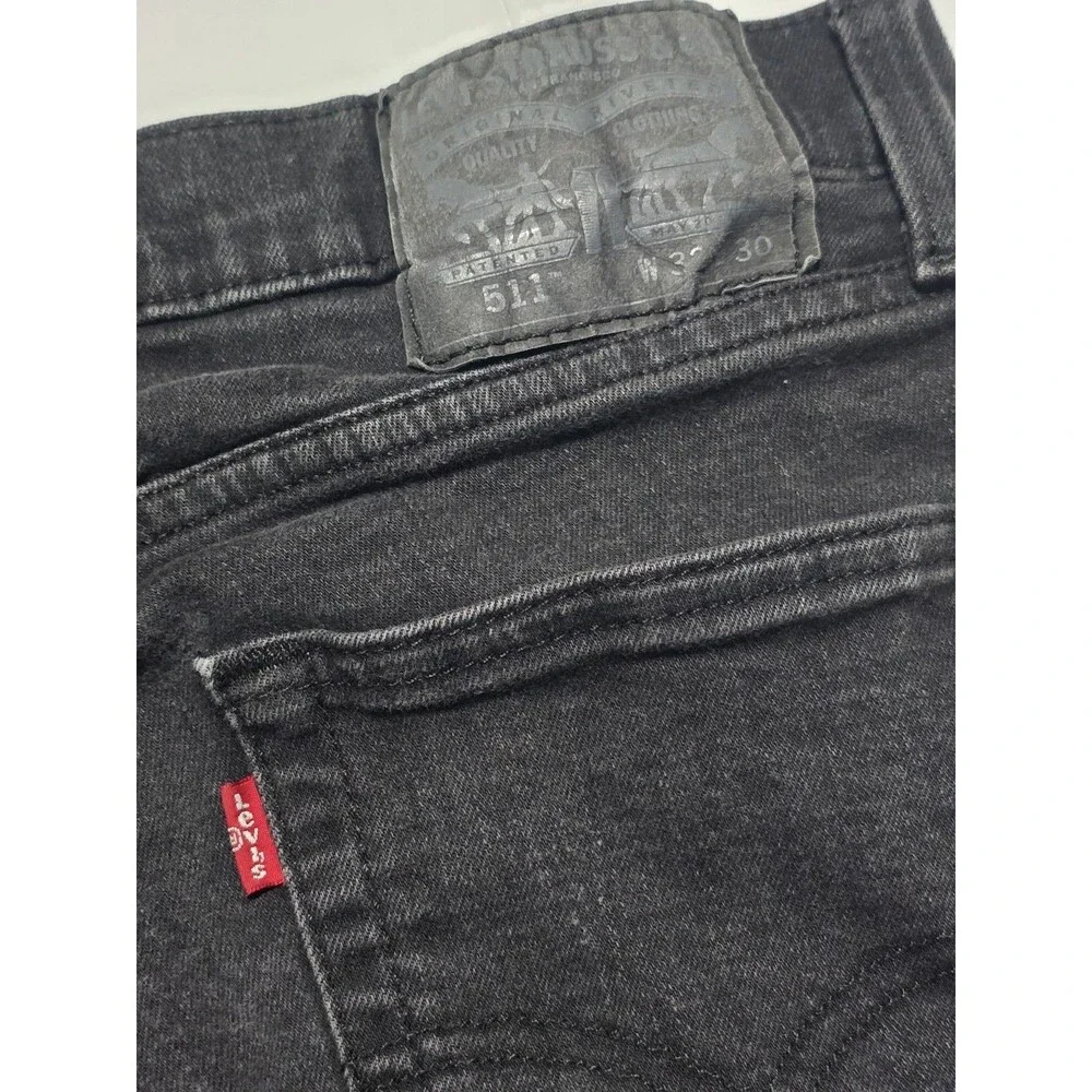 Levi's 511 Slim Fit Stretch Men's 32x30 Jeans In Washed Black Denim Pants